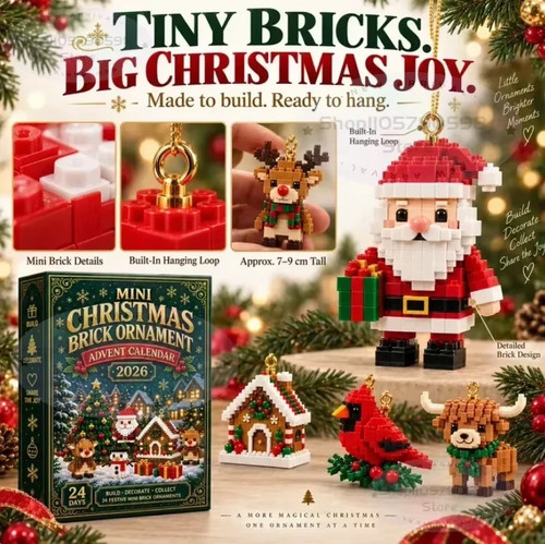 Mini christmas brick ornament - christmas,
