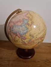 Replogle Globe World Classic Series 12 Inch Diameter, Vintage, Wooden Stand