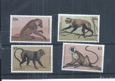 Zambia stamps 1985 primates - ,