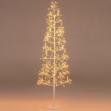 COSTWAY 6FT Lighted Birch Tree Pre-lit Twig Tree 320 Warm White Light LED Lights