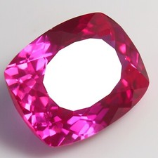 HUGE 46.00 Ct Natural UTAH Red Beryl Bixbite Certified 24x18 MM Cushion Gemstone