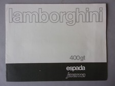 LAMBORGHINI ESPADA 400GT  & JARAMA 400 GT orig 1972 USA Mkt Sales Brochure