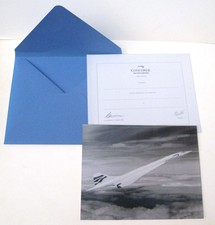 c.2003 Concorde British Airways Flight Certificate + photo & envelope - Smythson