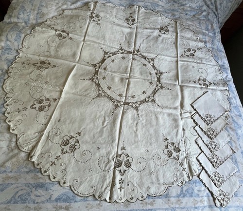 Round cream linen - cream,
