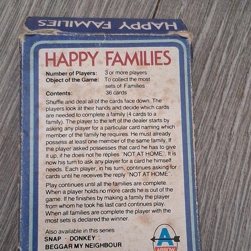 Arrow happy families card game - arrow,