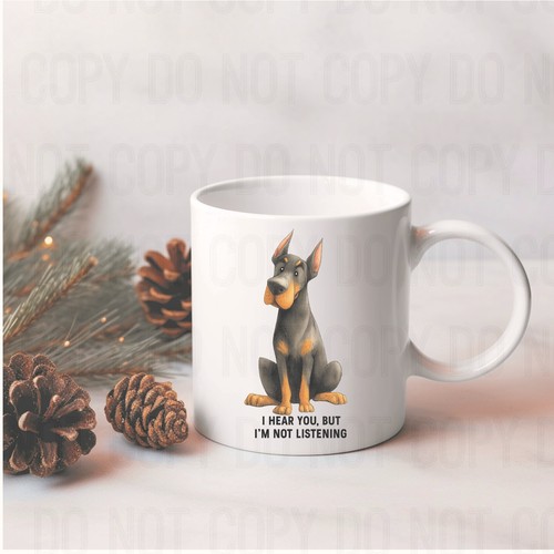 Personalised doberman dog mug - personalised,