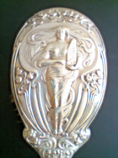 Antique Art Nouveau Solid Silver Hair Brush by FRANKS & TUFFLEY  Bham c1904