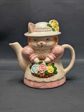Vintage 1990s Ceramic Cat Tea