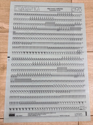 Letraset rub dry transfer - dry,