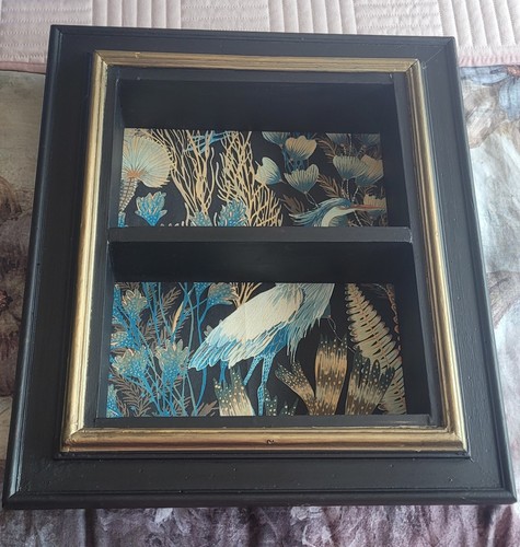Black wooden box frame shelf