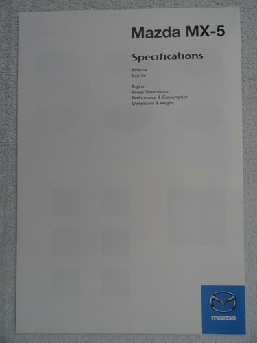 Mazda specification - mazda, mx-5