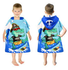 Kids Poncho Towel Hooded Quick Dry Changing Robes Holiday Swimming Bath UK
