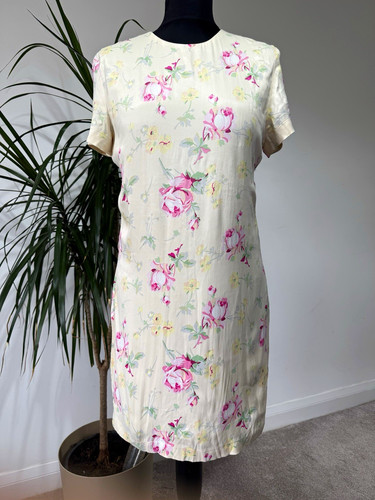 Zara cream floral shift dress - zara,
