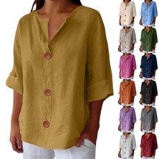 Ladies V-neck Casual Tee Tops