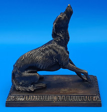 Stunning bronze BORZOI RUSSIAN WOLFHOUND statuette - 7" tall (17cms)
