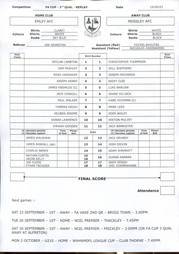 Emley mossley 23 team - mossley,