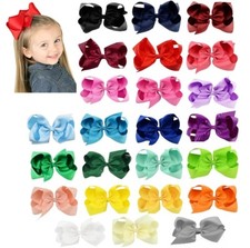 6" Big Bow Hair Bow Pin Alligator Clip Girls Ladies