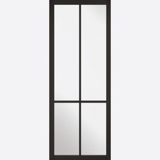 Internal Black Primed Industrial Style Liberty 4L Door with Clear Glass (LIBBLA)