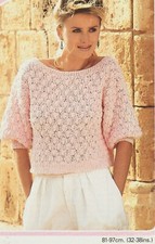 39 LADY'S LACY SWEATER 32-38" WENDY CAPRI VINTAGE KNITTING PATTERN COPY