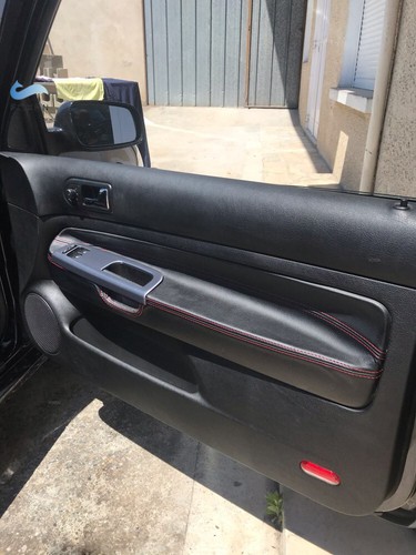 Front black leather door - black,