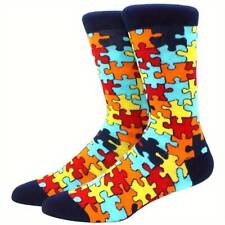 Mens Jigsaw Puzzle Coloured Piece Novelty Pattern Socks UK 6-11