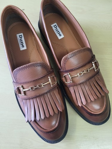 Dune ladies tan leather slip - tan,
