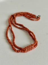 Antique natural red - coral, bead