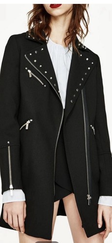 Zara black studded moto - zara,