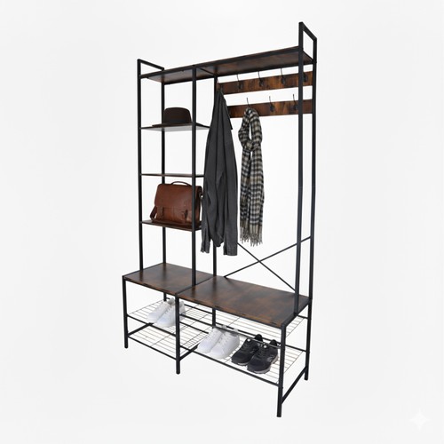 Wardrobe coat rack shoe bench - wardrobe,