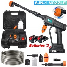 48V Cordless Car High Pressure Washer Jet Rechargeable Cleaner Gun & 2 Battery