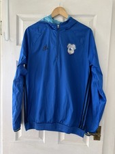 Cardiff City FC Blue Adidas Jacket Size Medium Pre Loved
