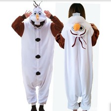 Adult Kid Frozen Olaf Snowman Pyjamas Kigurumi Cosplay Costume Pajamas Halloween