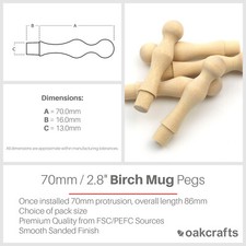 Oakcrafts - 2.8" Birch Mug Peg