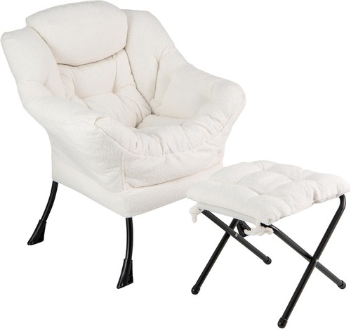 Beige sherpa armchair - beige,
