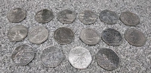 Job lot 50p coins - lot, 16
