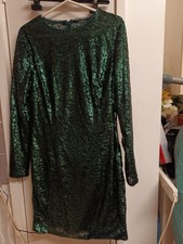 womens dark green sequin dress small