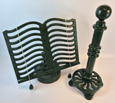 Vintage Victor Cast Iron Book Stand & Kitchen Roll Dark Green Made in England