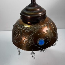 Hanging Ceiling Light Vintage Bronze Pendant Engraved Art Deco Stunning