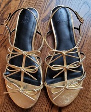 NEXT sandals size 6 gold bow