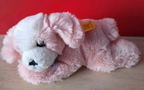 Steiff pink floppy dog 1980s - dog,