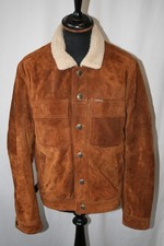 vtg Superdry JPN suede western ranch wear jacket faux fur collar large revival