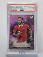 2022 Topps UEFA UCL Inception Soccer Bruno Fernandes Man Utd Purple /25 PSA 10