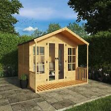 Waltons Summerhouse with Veranda Shiplap Apex Roof Wooden Garden Room 8 x 8 8ft