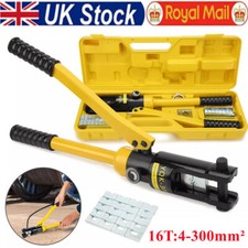 16 Ton 15 Dies 4mm-300mm² Hydraulic Crimper Battery Wire Cable Lug Crimping Tool