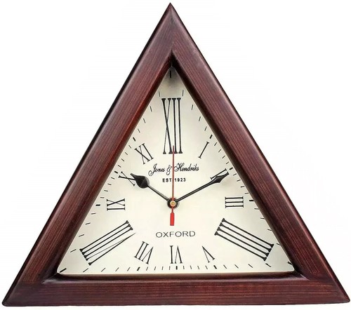 Triangle wooden clock - wooden,