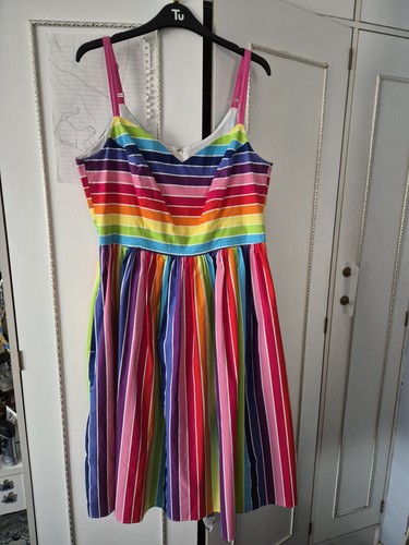 Hell bunny rainbow swing dress - hell,
