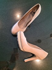 ladies shoes size 7 high heel and small platform. Fawn/beige colour