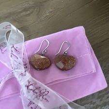 Genuine Lola Rose Gold Sandstone Faceted Heart Earrings 