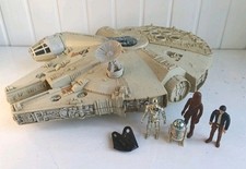 Vintage Star Wars Millennium Falcon Kenner 1979 Near Complete + 4 Figures BU