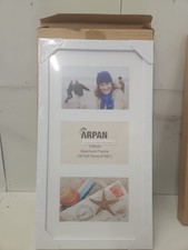 Arpan MDF Multi Aperture Photo Picture Frame 3, 5 or 6 Aperture (3 Aperture Whit